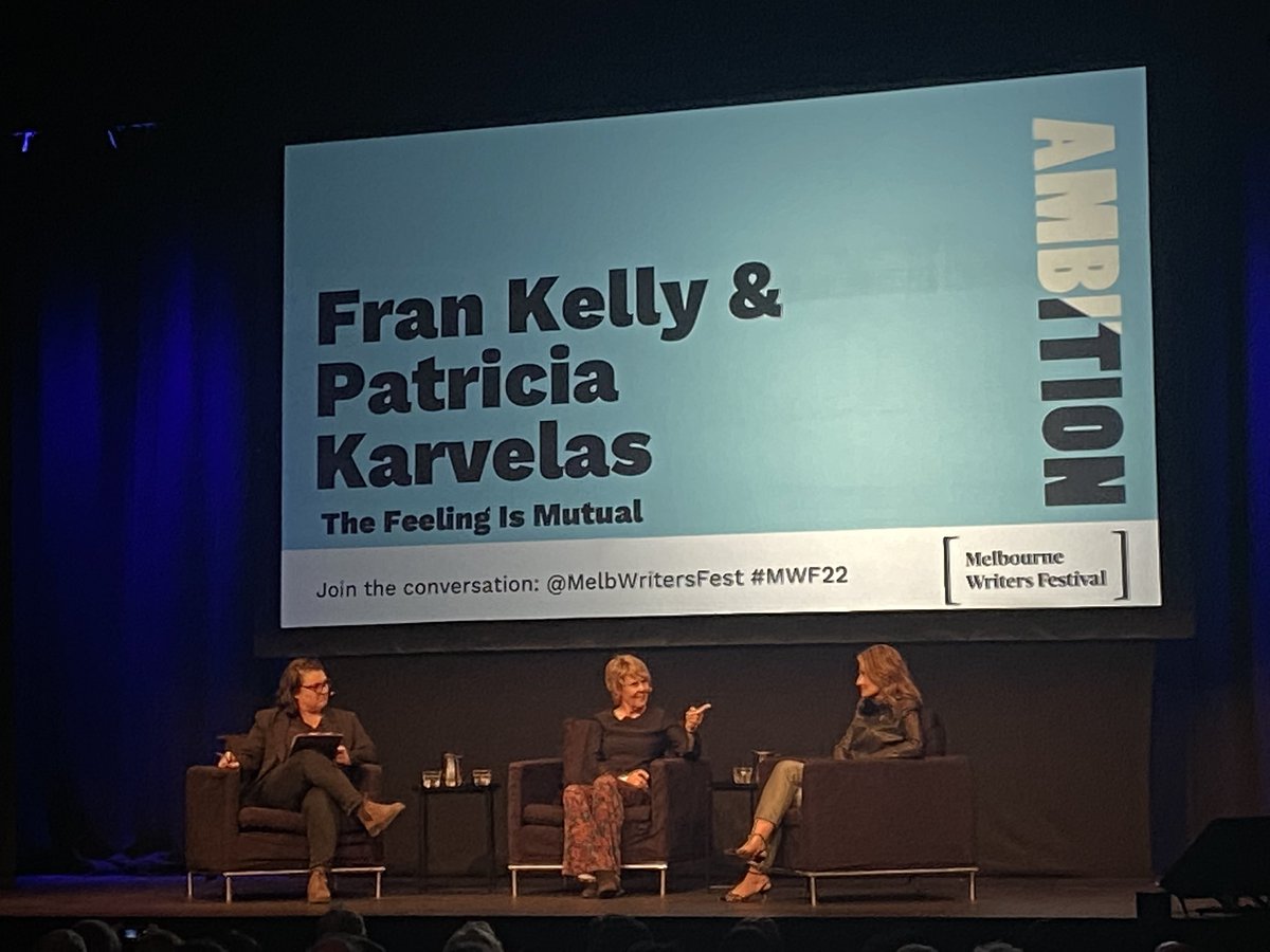 Jennifer Reilly (@jenreilly78) on Twitter photo Thanks to <a href="/frankelly08/">Fran Kelly</a> and <a href="/PatsKarvelas/">Patricia Karvelas</a> for a great start to <a href="/MelbWritersFest/">Melbourne Writers Festival</a> today. #MWF22 Thanks to <a href="/frankelly08/">Fran Kelly</a> and <a href="/PatsKarvelas/">Patricia Karvelas</a> for a great start to <a href="/MelbWritersFest/">Melbourne Writers Festival</a> today. #MWF22