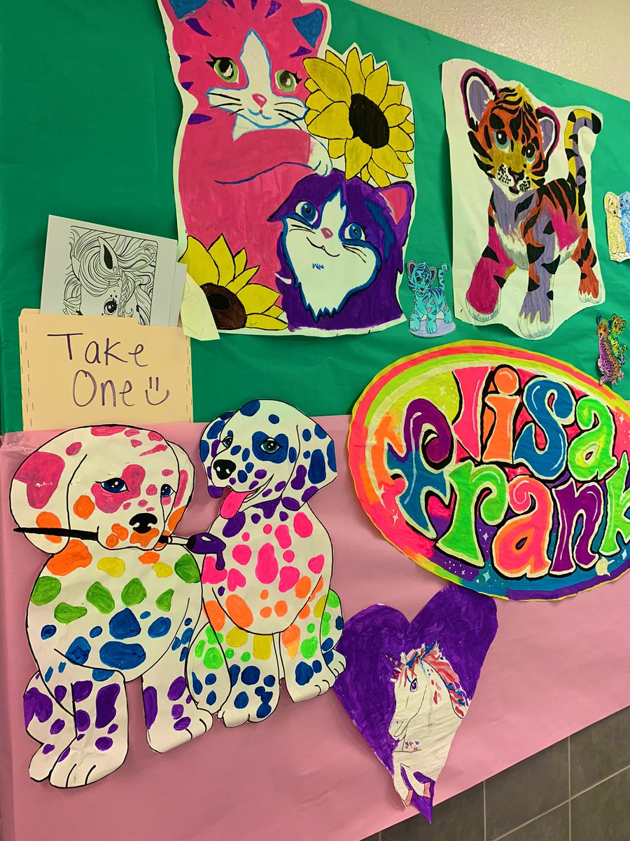 90s theme for homecoming here with the Falcons!! 💜🧡🤍 As an art teacher, I felt that Lisa Frank was the perfect icon of the 90s!! Giving away free coloring pages was a crowd favorite!!✨✨✨
@gbrasg <a href="/Eastlake_HS/">Gilbert R . Martinez</a> <a href="/Desigo13/">Mr. Desi Gonzales</a>