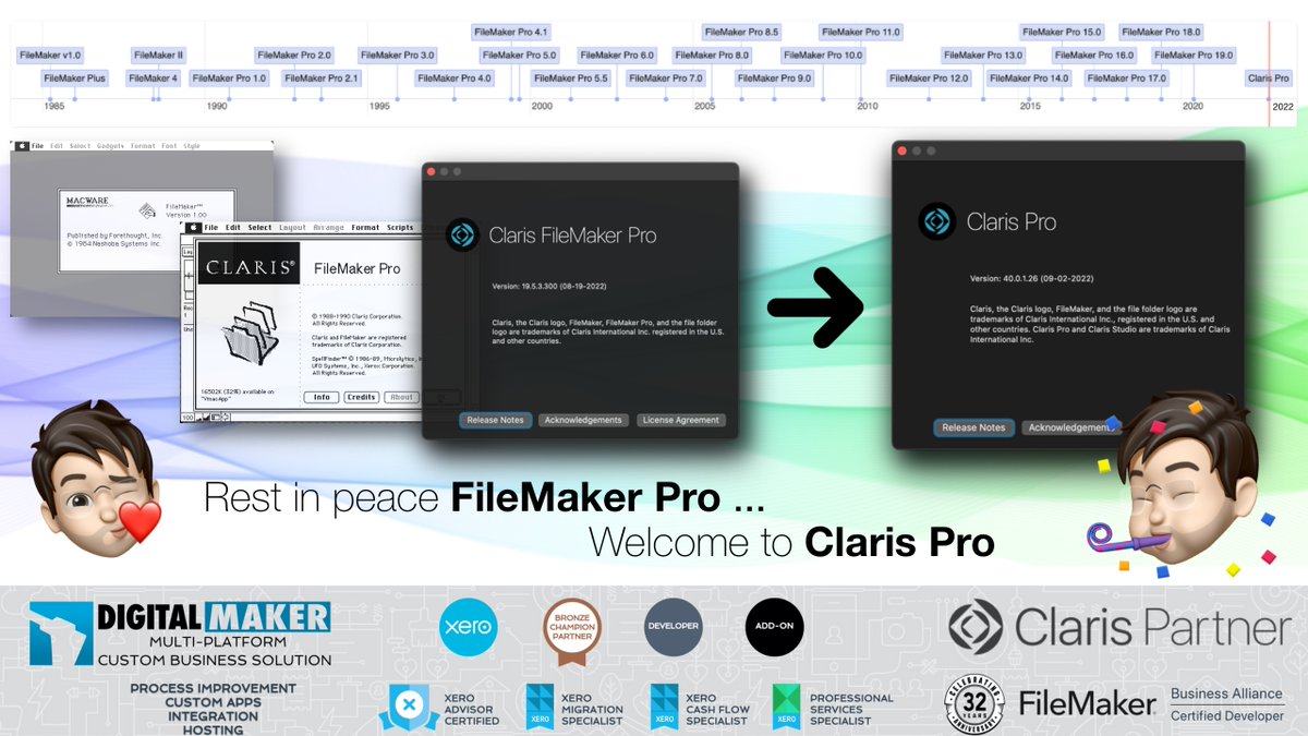 digitalmaker_US's tweet photo. Best wishes Claris Pro and Studio, but for those like me who know you in every detail, you will always be my FMP !

https://t.co/YDIjgf1pxs https://t.co/z8E5BAIU3z