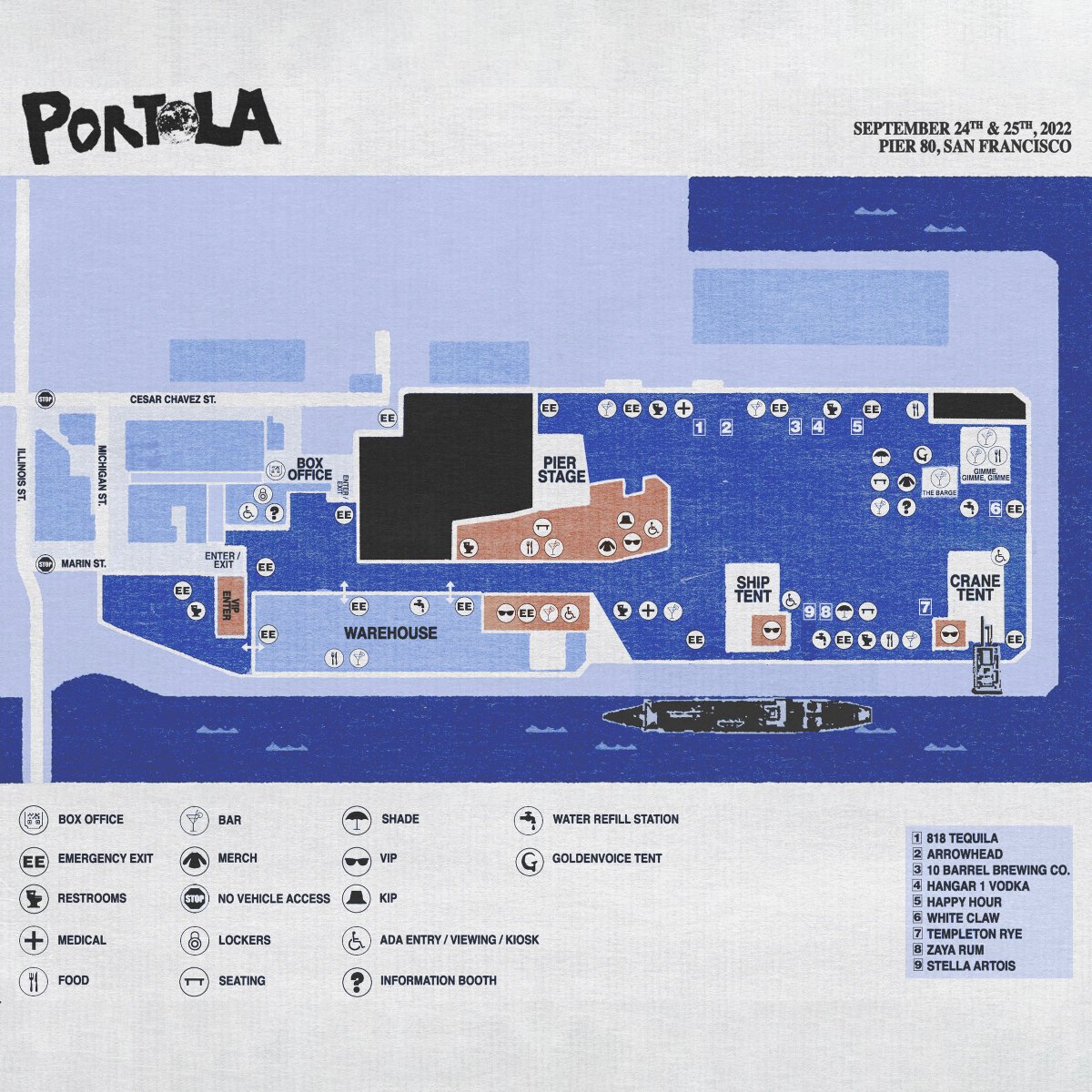 Portola Music Festival 2023 map