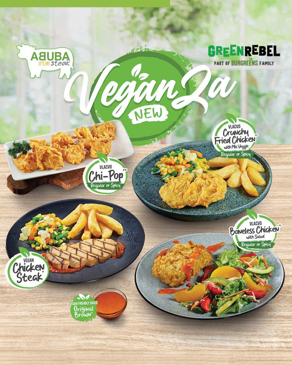 abubasteak_'s tweet photo. Udah pada tau kan @abubasteak_ ada menu ABUBA Veganza nih, yuk tag teman kamu yang pengen kamu ajak makan bareng👇🏻
.
.
.
#abubasteak #abuba #itsmysteak #steakholic #steak #vegan #abubaveganza https://t.co/ZL9T1CUhzc