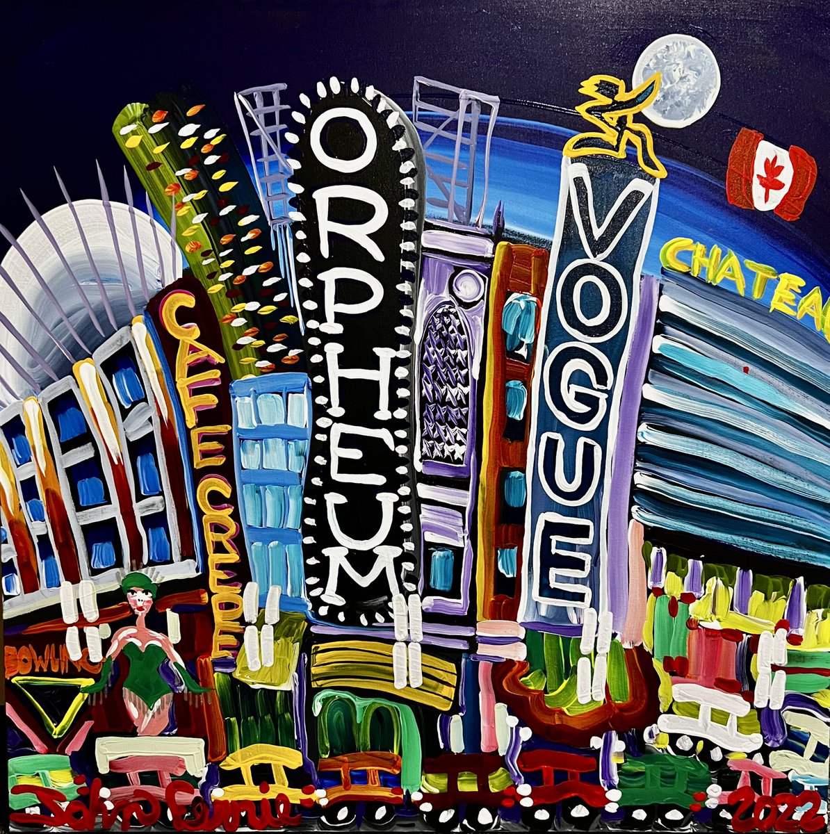 Ok, DOTC "Orpheum 4", 36" x 36", acrylic on canvas with KRink, 2022. AVAILABLE. Only $550.00. #supreme #painting. ( preview price, prices will be higher at the show Sunday).