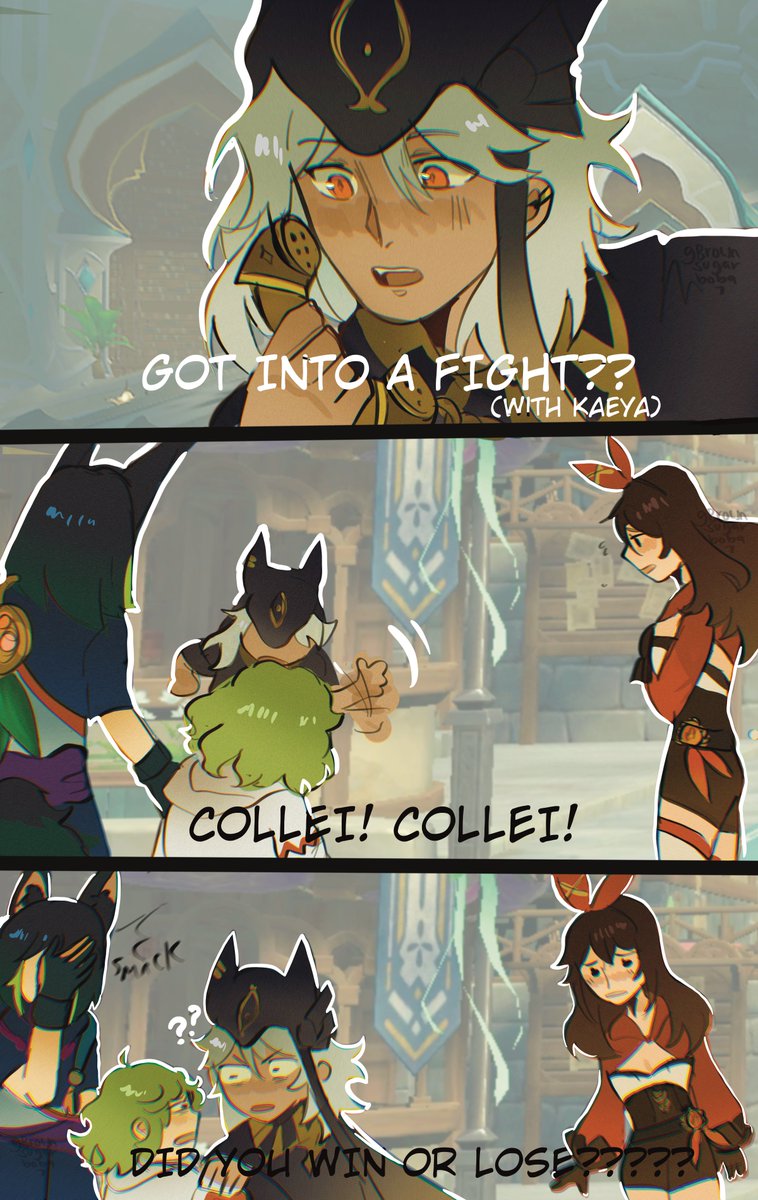 Brownsugarboba7's tweet photo. Has this been done…..
#原神 #GenshinImapct #cynonari #collei #Amber https://t.co/7PBxML5nos
