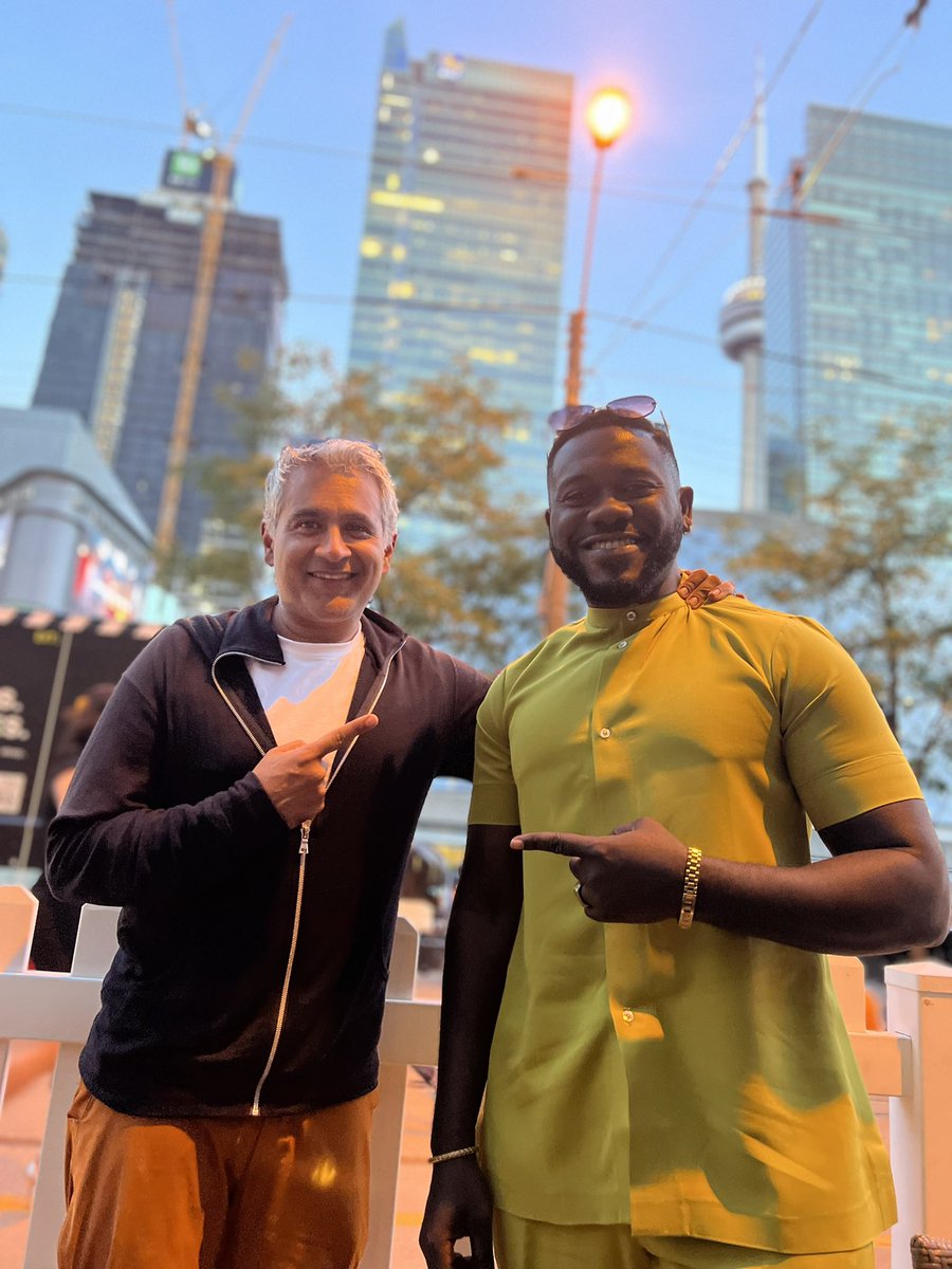 SunilSharmaCo's tweet photo. Tech. tiff. Toronto. Tonight we soft-launched “AfricaHaus” with Nollywood star @_deyemi and Nigerian-Canadian director @kay01234 from @2weeks_inlag and first Nigerian 🇨🇦Rhodes Scholar @JeffreyFasegha @Techstars @WorkhausLife @TIFF_NET #TIFF22 https://t.co/Rpv5dwjg0Z