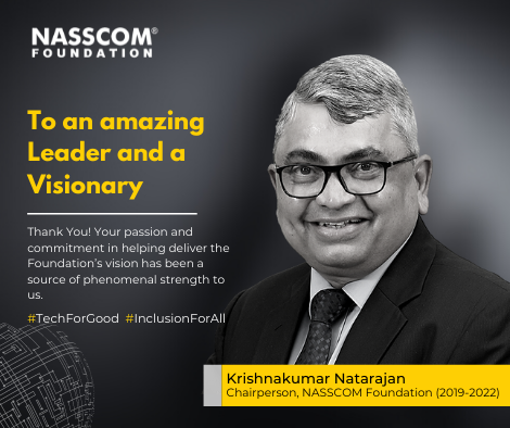 nasscomfdn's tweet photo. Thank you @kknatarajan! Your vision has helped us grow tremendously. It has been an incredible journey with you as the NASSCOM Foundation Chairperson. We look forward to your continuous support in realizing our #socialimpact dreams.

#TechForGood #InclusionForAll @nidhibhasin7 https://t.co/r4rQEWlgw7