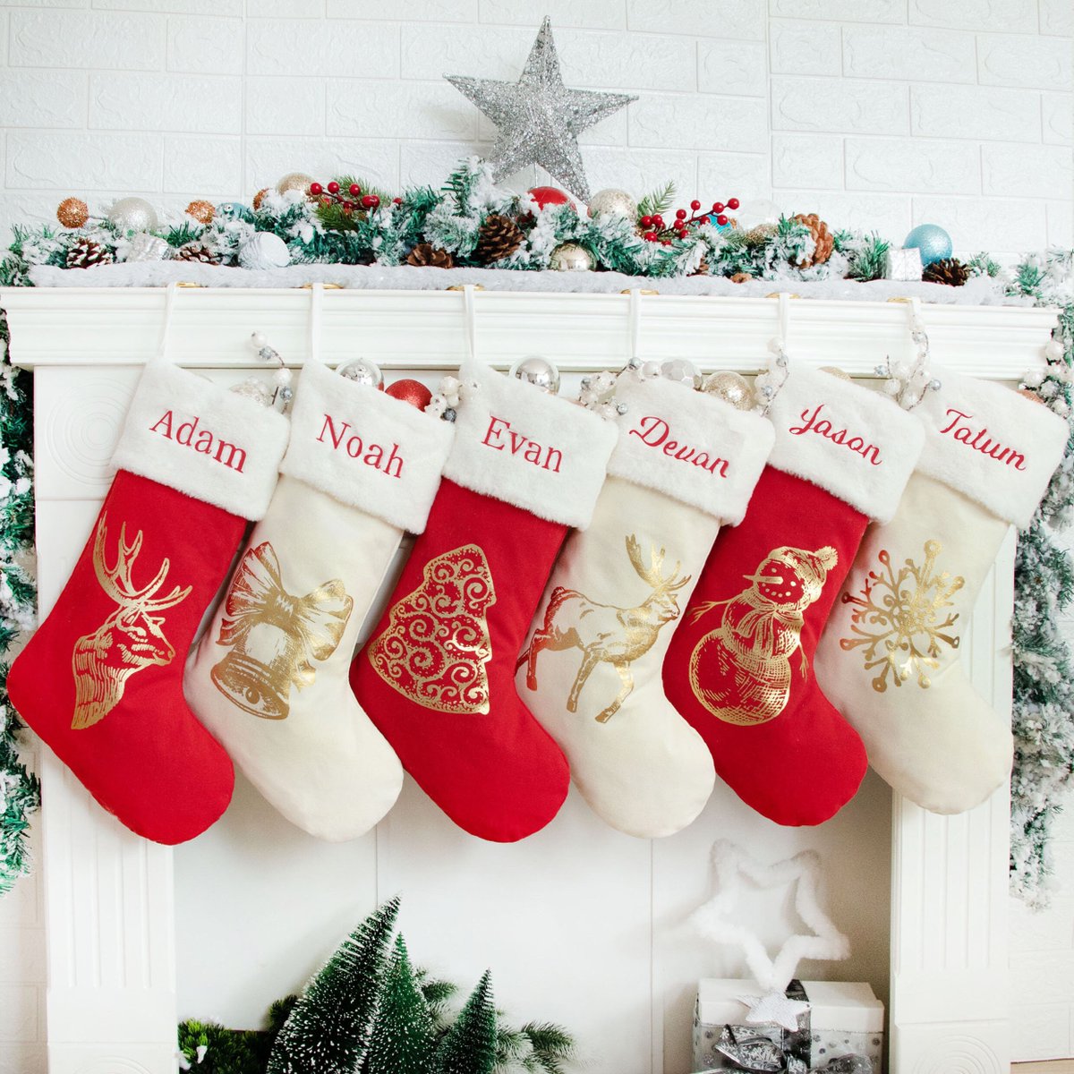 Excited to share the latest addition to my #etsy shop: Personalized Family Stocking Minimalist Embroidered Christmas Stockings With Red White Pattern For Christmas Ornament Holiday Decoration etsy.me/3xcVIf3 #red #white #christmasstockings #holidaystocking #chr