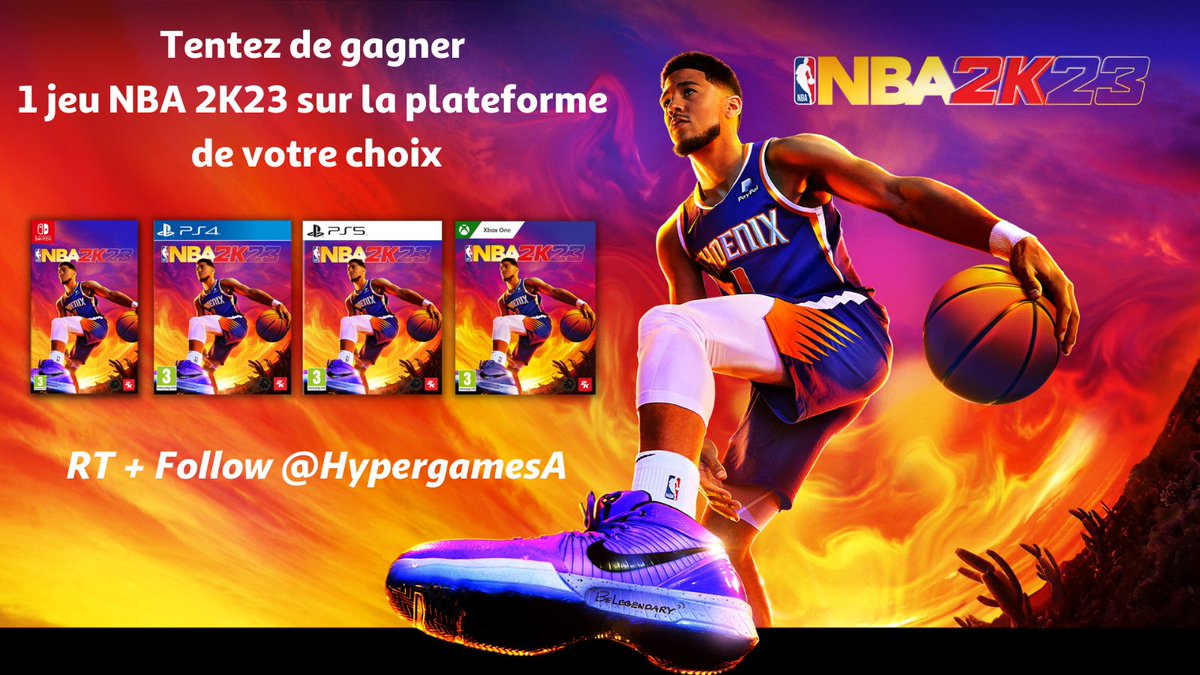 HypergamesA's tweet image. #Concours 🔥
À l’occasion de la sortie de #NBA2K23 , tentez de gagner 1 jeu sur la plateforme de votre choix ! 🔥
2 gagnants au total. 🎁
Pour participer :
➡ Follow @HypergamesA
➡ RT le tweet
TAS le 16/09
👉bit.ly/3Qr7p8O