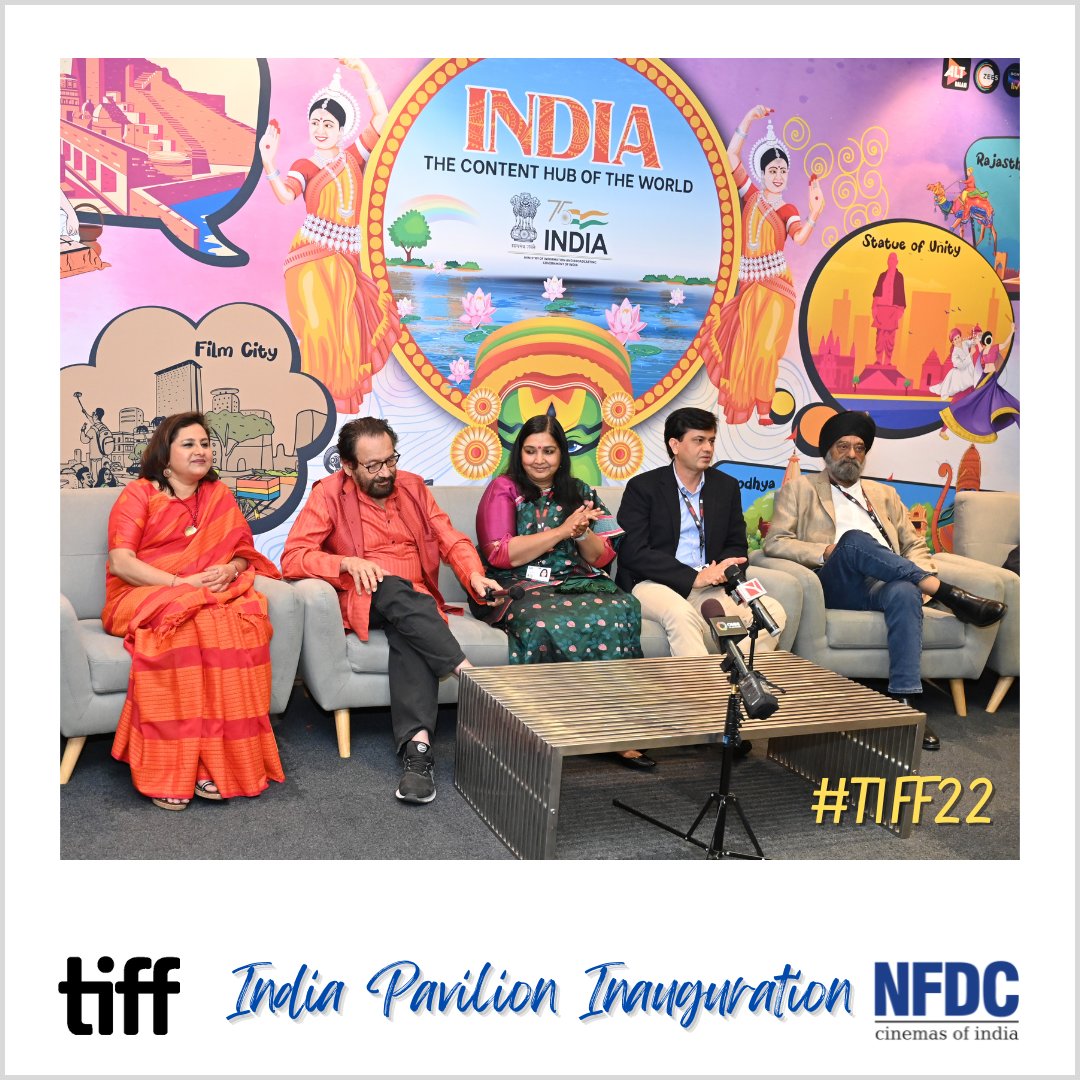 NFDC India (@nfdcindia) on Twitter photo Land of Storytellers - themed Indian Pavilion inaugurated by <a href="/_apoorvasri/">Apoorva Srivastava</a> Consul General of India, Toronto at #TIFF22 alongside <a href="/ravinderbhakar/">Ravinder Bhakar</a> MD NFDC, <a href="/armstrongpame/">armstrong pame</a> DS Films MIB, filmmakers <a href="/shekharkapur/">Shekhar Kapur</a> <a href="/bobbybedi/">Bobby Bedi</a> <a href="/vanityparty/">Vani Tripathi Tikoo</a> Member CBFC
#TIFF2022 #TIFF #TorontoFilmFestival Land of Storytellers - themed Indian Pavilion inaugurated by <a href="/_apoorvasri/">Apoorva Srivastava</a> Consul General of India, Toronto at #TIFF22 alongside <a href="/ravinderbhakar/">Ravinder Bhakar</a> MD NFDC, <a href="/armstrongpame/">armstrong pame</a> DS Films MIB, filmmakers <a href="/shekharkapur/">Shekhar Kapur</a> <a href="/bobbybedi/">Bobby Bedi</a> <a href="/vanityparty/">Vani Tripathi Tikoo</a> Member CBFC
#TIFF2022 #TIFF #TorontoFilmFestival