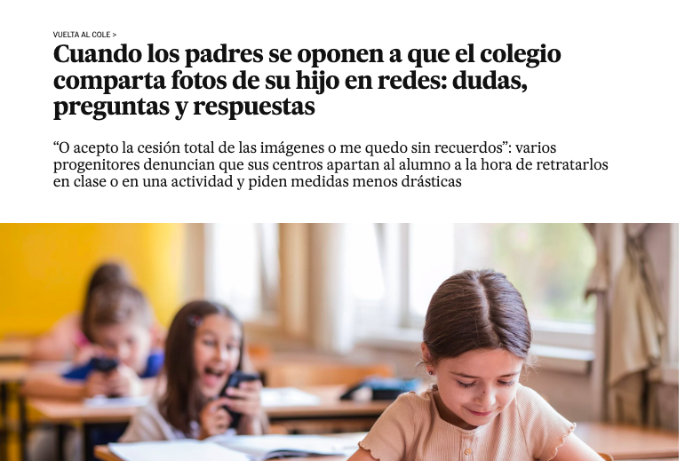 DretsDigitalsM's tweet photo. HILO:    Hoy se publica este artículo en @el_pais
en el que desde @DretsDigitalsM reclamamos que en las escuelas se proteja la privacidad de los niños y las niñas (escrito por @AnaMLongo1) https://t.co/vC8ZVLCIXu https://t.co/EmS6Ok9779