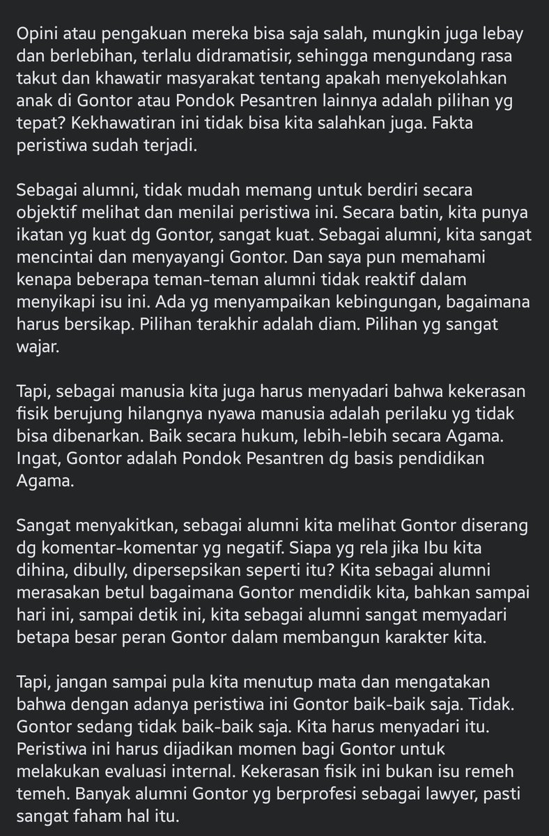 FahmiAgustian's tweet photo. Sedikit urun tulisan menyikapi peristiwa di Gontor yg sedang menjadi perbincangan.

Semoga berkenan. https://t.co/vBtHjn2NOj
