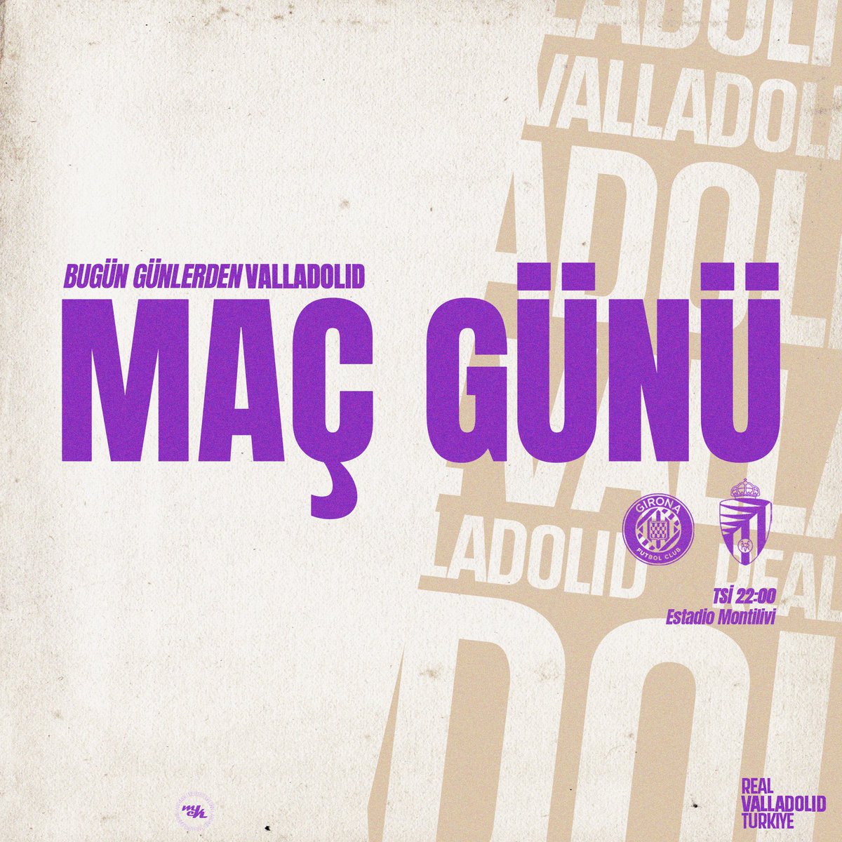 ⚽️ MAÇ GÜNÜ #GironaRealValladolid #pucela
🆚 Girona FC
🏟️ Estadi de Montilivi
🕙TSİ 22:00
🏆 La Liga 5. Hafta
📺S Sport  <a href="/ssporttr/">S Sport</a> / S Sport Plus <a href="/ssportplustr/">S Sport Plus</a> 

🟣⚪️ #GironaRealValladolid #pucela