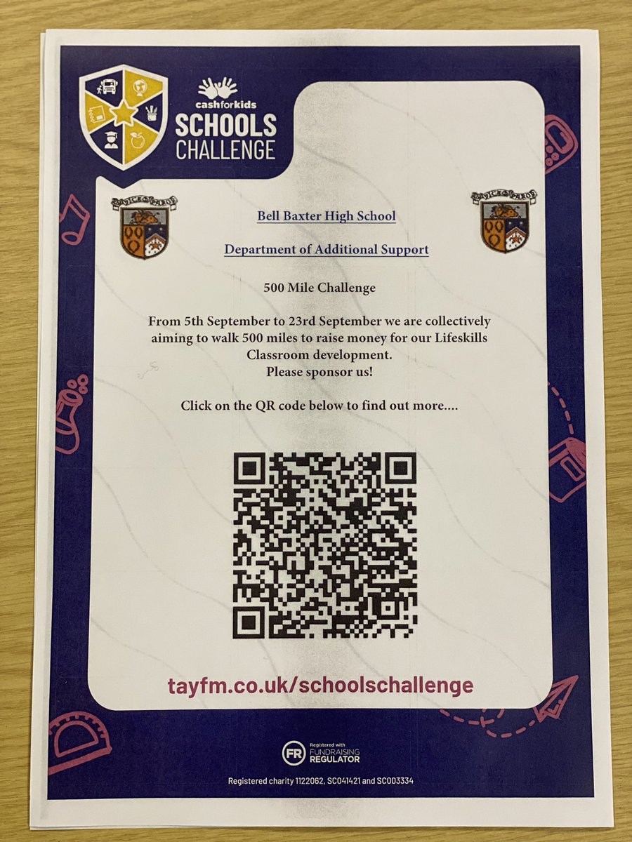 Please show us your support for our <a href="/CashForKidsTay/">Cash for Kids Tayside & Fife</a> schools challenge.
Can our cluster primaries and all friends and family please RT!
<a href="/BbhsCaptains/">BBHS.Captains</a> <a href="/Bellbaxter_HS/">Bell Baxter High School</a> @StColumbasRCPS <a href="/Castlehillcupar/">Castlehill</a> <a href="/LadybankPS/">Ladybank PS</a> <a href="/DairsiePS/">Dairsie Primary School</a> <a href="/theproclaimers/">The Reid Brothers</a> 
#cfktayfm #fundraising #inclusion