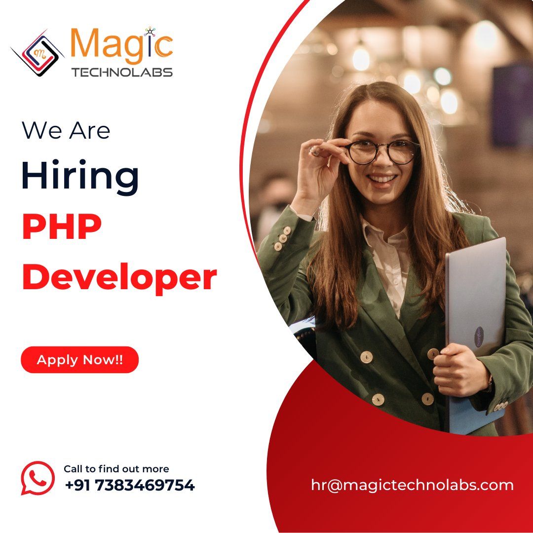 MagicTechnolabs's tweet image. Hello,
We Are Hiring For PHP Developer
Are you looking for job change??
#experience : 1 to 3 Years
#location : Ahmedabad
#codeignitor #codeigniterdeveloper #ahmedabaditjobs #itjobs #applicationdeveloper
Interested candidate share your #cv on #email: hr@magictechnolabs.com