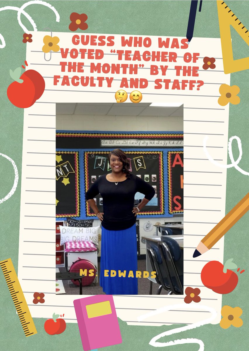 Teacher of the Month 😊 <a href="/MPSAL/">Montgomery Public Schools</a> <a href="/AvenueEagles/">Highland Avenue Eagles</a>