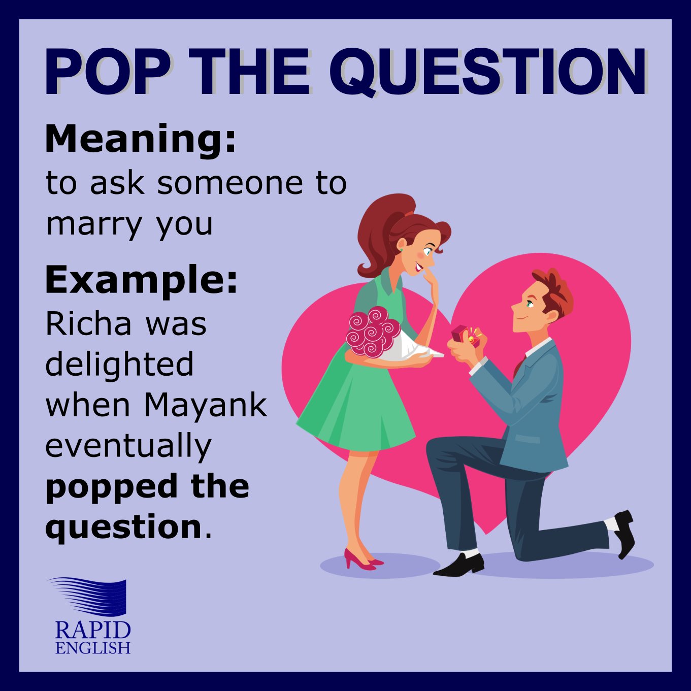 at retfærdiggøre træk uld over øjnene uren Rapid English on Twitter: "Pop the Question Meaning with Example. Download  the Rapid English App: https://t.co/xGRyu0OPOC #LearnEnglish #IELTS  https://t.co/cXg5MIhRNT" / X