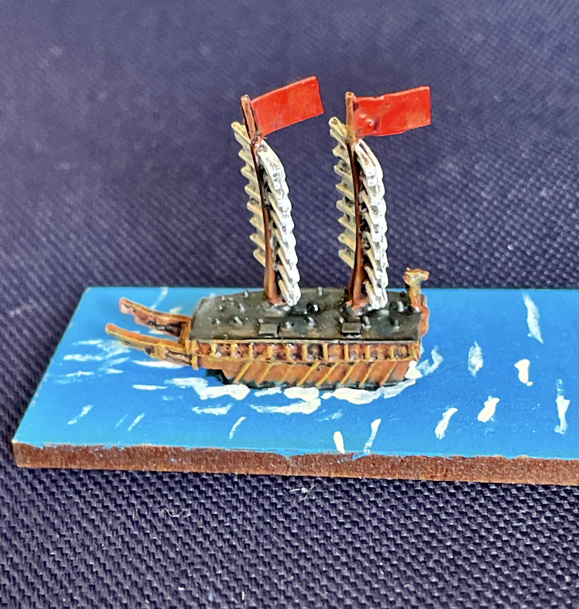 cavtroop50's tweet photo. A little something different.
This is a miniature of a Korean Turtle ship used against the Japanese during the naval battles of the Injin war 1592-1598. #turtleship #korean #miniaturewargaming https://t.co/vKgONnQZ9y