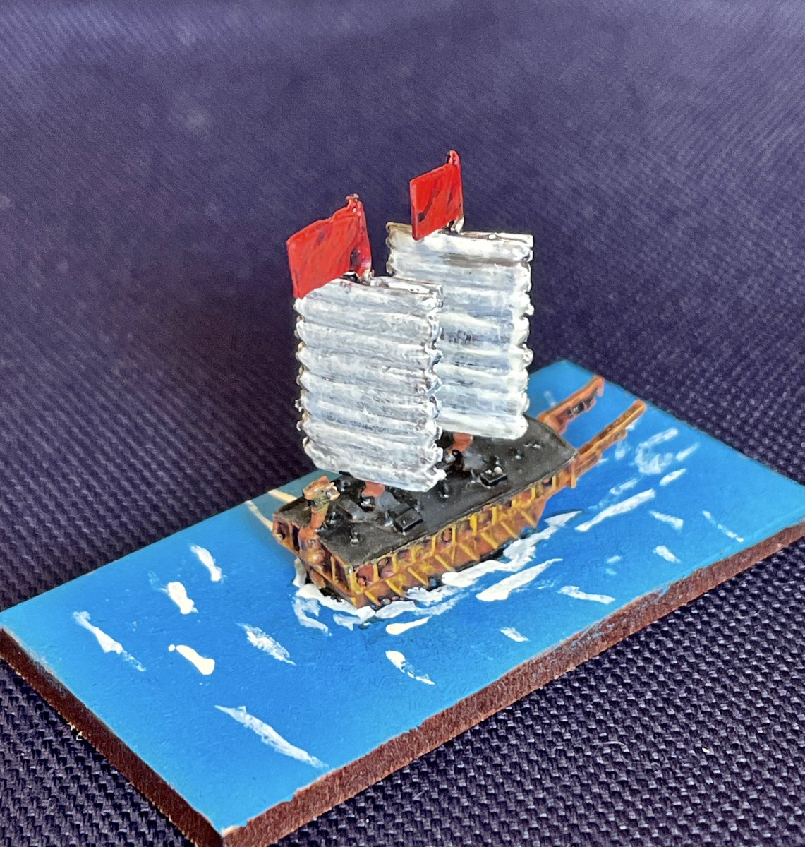 cavtroop50's tweet photo. A little something different.
This is a miniature of a Korean Turtle ship used against the Japanese during the naval battles of the Injin war 1592-1598. #turtleship #korean #miniaturewargaming https://t.co/vKgONnQZ9y
