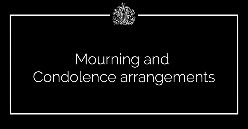 RoyalFamily's tweet photo. For the latest guidance on Mourning and how to sign our online book of condolence, please visit our website: