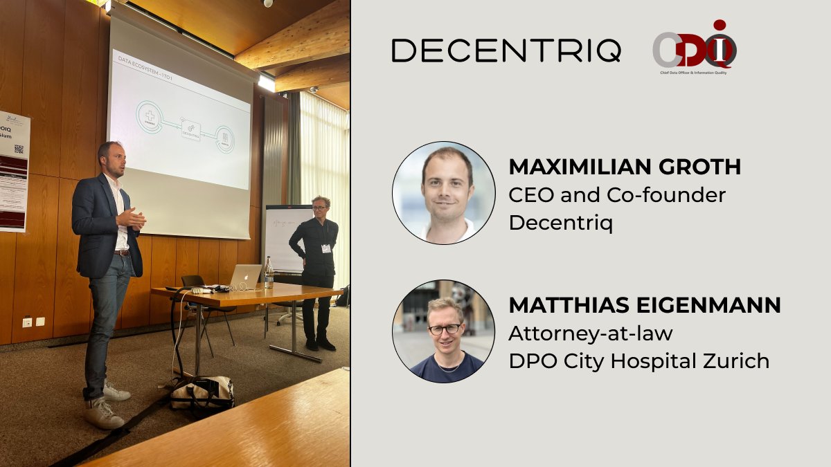 decentriq's tweet photo. Trust is the foundation of every data ecosystem. Maximilian Groth and @M_Eigenmann at #CDOIQ yesterday shared how to enable sensitive #datacollaborations with #DataCleanRooms
Thank you @ChristineLegner for organizing this great event!
@MIT @unil @SDSCdatascience @TrustValleyCH https://t.co/Q3qYszwhgJ