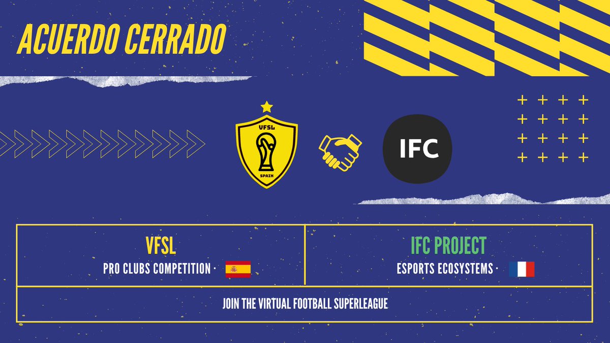 VFSL_Spain's tweet photo. 🚨OFICIAL🚨

Acuerdo con @IFC_Project para ser sus partners en la Comunidad Española.

Este acuerdo nos ayuda a mejorar la participación de los clubes en nuestra competición y a seguir creciendo para ofreceros una experiencia más gratificante. 

¡Pronto más novedades!

VFSL🤝🏼IFC https://t.co/o2UDiEelbK