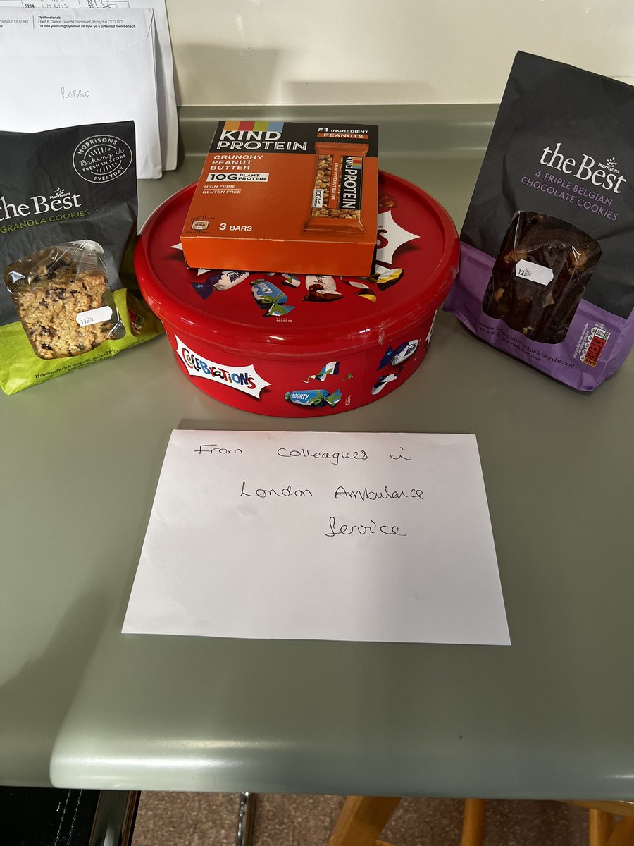 Thank you to Sam &amp; Ben who called in yesterday to Brecon Ambulance Station with some goodies. Much appreciated <a href="/Ldn_Ambulance/">London Ambulance Service</a> <a href="/WelshAmbulance/">Welsh Ambulance</a> <a href="/CollinsMcpheat/">Katie McPheat-Collins</a>