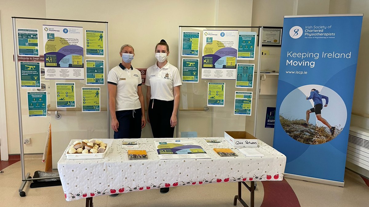 IOHClontarf's tweet photo. @_ISCP_ #WorldPTDay hugely successful celebration of World Physiotherapy Day. Congratulations to Patrick (portering department) who won the squat challenge with a whopping 8mins 25secs #legsofsteel !!!! https://t.co/gJclyN1bcr
