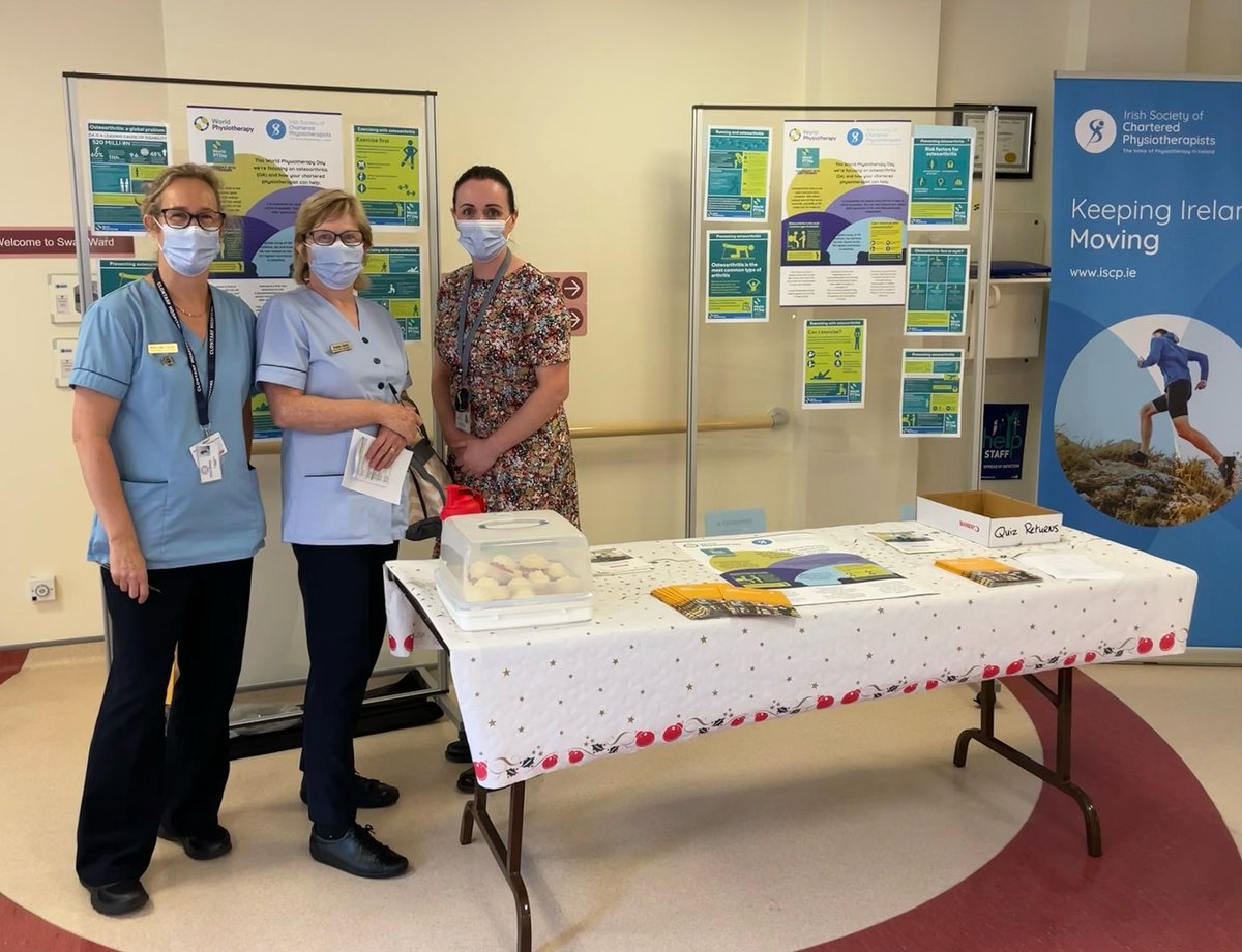 IOHClontarf's tweet photo. @_ISCP_ #WorldPTDay hugely successful celebration of World Physiotherapy Day. Congratulations to Patrick (portering department) who won the squat challenge with a whopping 8mins 25secs #legsofsteel !!!! https://t.co/gJclyN1bcr