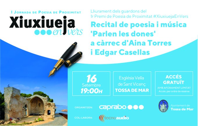 ejozg's tweet photo. El CONCURS de POESIA de @Caprabo rep fins a 354 obres en la seva 1a edició #Xiuxiuejaenvers. El 16 de setembre coneixerem els guanyadors del concurs a @ajtossademar. L'@ainatorres_ en parla al llibre #DonesRebels @SembraLlibres i la recita a l'espectacle #ParlenlesDones https://t.co/1oEYSzAWxt