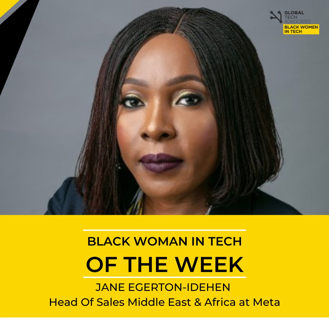 GTA_BWTECH's tweet photo. Meet Jane Egerton-Idehen - Head of Sales Middle East & Africa at Meta. Jane is a dynamic leader known for her sound business judgment and excellent organizational skills. Who should be our next Black woman in Tech of the week?
#blackwomenintech #blackgirlmagic #afromagic https://t.co/vDhf26li6o