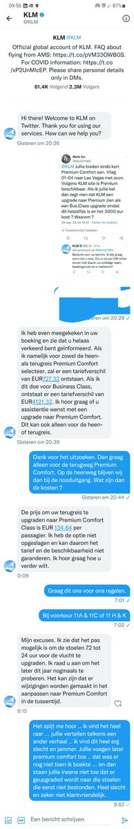 MarkZ1969's tweet photo. Zo gaat de @klm met haar klanten om #kanniet.. #alleskanwel ... #oneetochniet. En natuurlijk geen antwoord meer op mijn laatste bericht.

#klm #fail #jammer #klantenservice #slecht #kastjenaardemuurenweerterug https://t.co/hCS66QqxSY