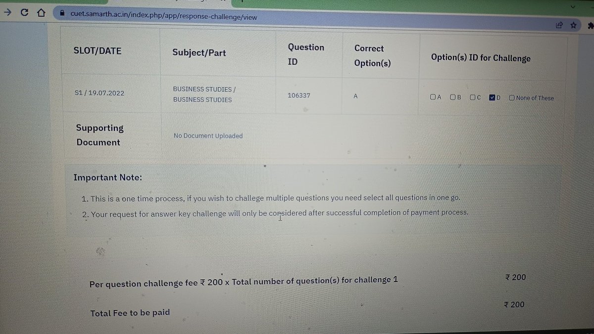 blahblahstuff47's tweet photo. Why do we have to pay for your mistakes ???
#nta #NTA #CUET #why #answerkey  
#CUETUG2022 #CUETAnswerKey https://t.co/oQJs6WTcDQ