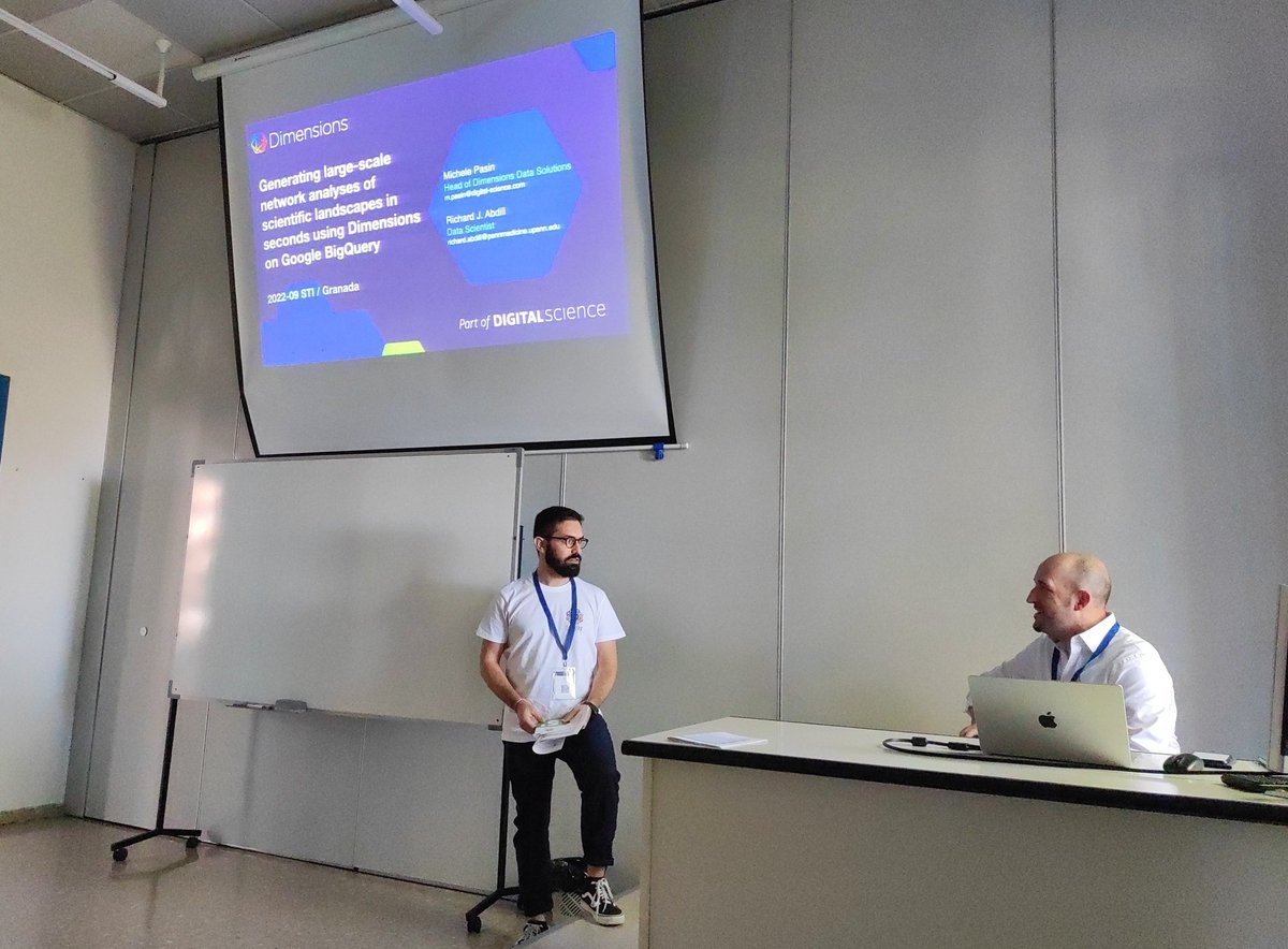 Everything ready for kicking off #STI2022GRX special track 6 on Advanced Representation of Scholarly Knowledge with <a href="/angelosalatino/">Angelo A. Salatino (@angelosalatino.bsky.social)</a> <a href="/sti2022grx/">STI2022</a>
<a href="/lambdaman/">Michele Pasin</a> breaking the ice <a href="/digitalsci/">Digital Science</a> <a href="/DSDimensions/">Dimensions</a>