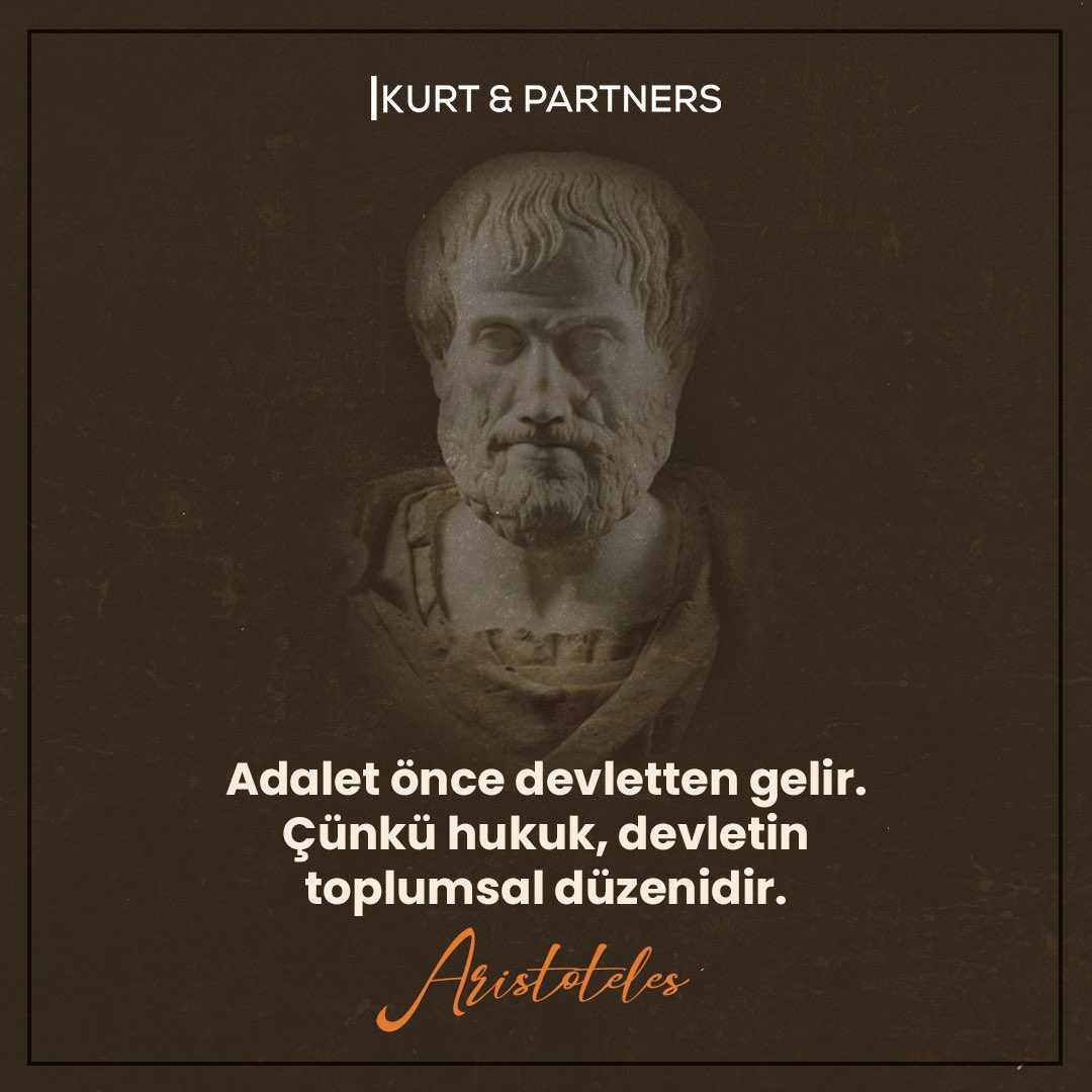 Adalet önce devletten gelir. Çünkü hukuk, devletin toplumsal düzenidir. 

-Aristoteles 

#aristoteles #hukuk #kurtandpartners