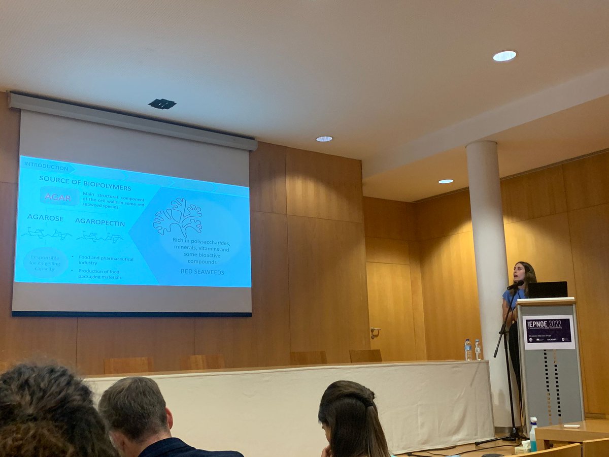 Our colleagues Hylenne Bojorges <a href="/bhylenne/">Hylenne</a> and Vera Cebrian <a href="/LloretVera/">Vera Cebrián Lloret</a> presented the latest results from their PhD research regarding #valorization of #brownalgae for #foodpackaging applications at #EPNOE junior conference <a href="/iata_csic/">IATA CSIC</a> <a href="/CSICdivulga/">CSIC Divulga</a> @GVAinnova