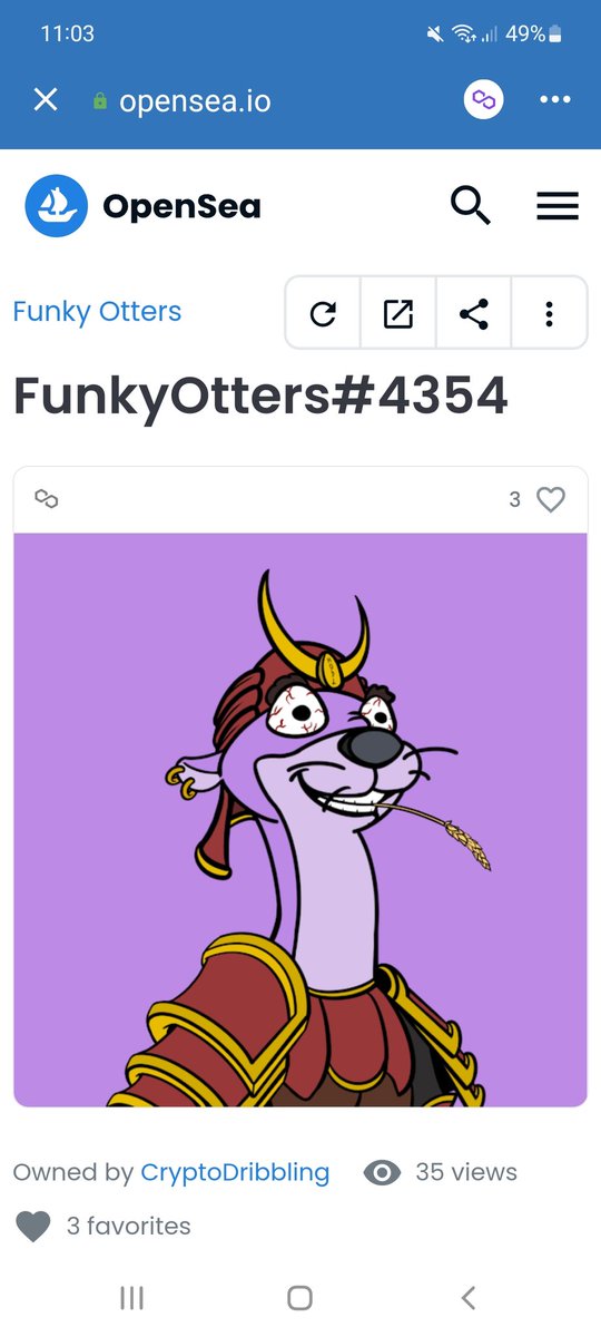 It's #FunkyFriday !! So I continue showing off my favorite <a href="/FunkyOtters/">Funky Otters 🦦</a> 
This one is one of my cleanest in terms of the Outfit but also the matching colors.
He's looking like he was fighting 3 days long in a wheat field and is super done now 😂
#NFTs #NFTCommunity #PolygonNFT