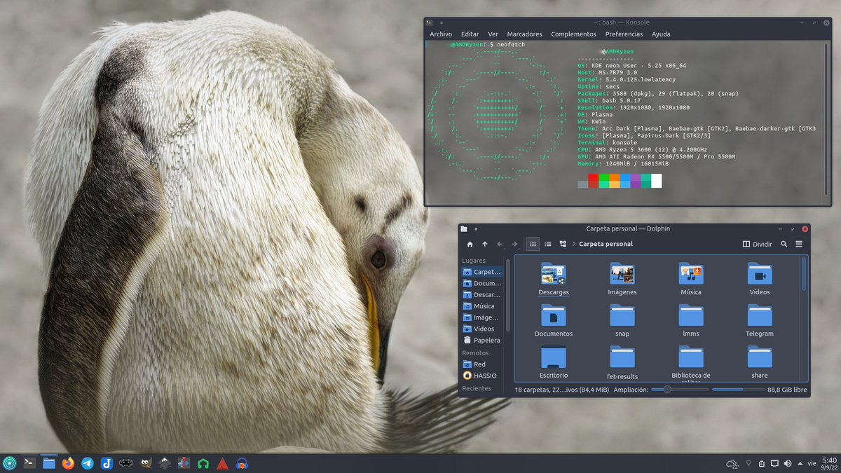 podcastlinux's tweet photo. Hoy es viernes y festejamos la iniciativa #ViernesDeEscritorio mostrando nuestro #EscritorioGNULinux.
Anímate a compartir el tuyo y demostrar la capacidad visual de las distribuciones GNU/Linux. https://t.co/Eojq4qNGDE