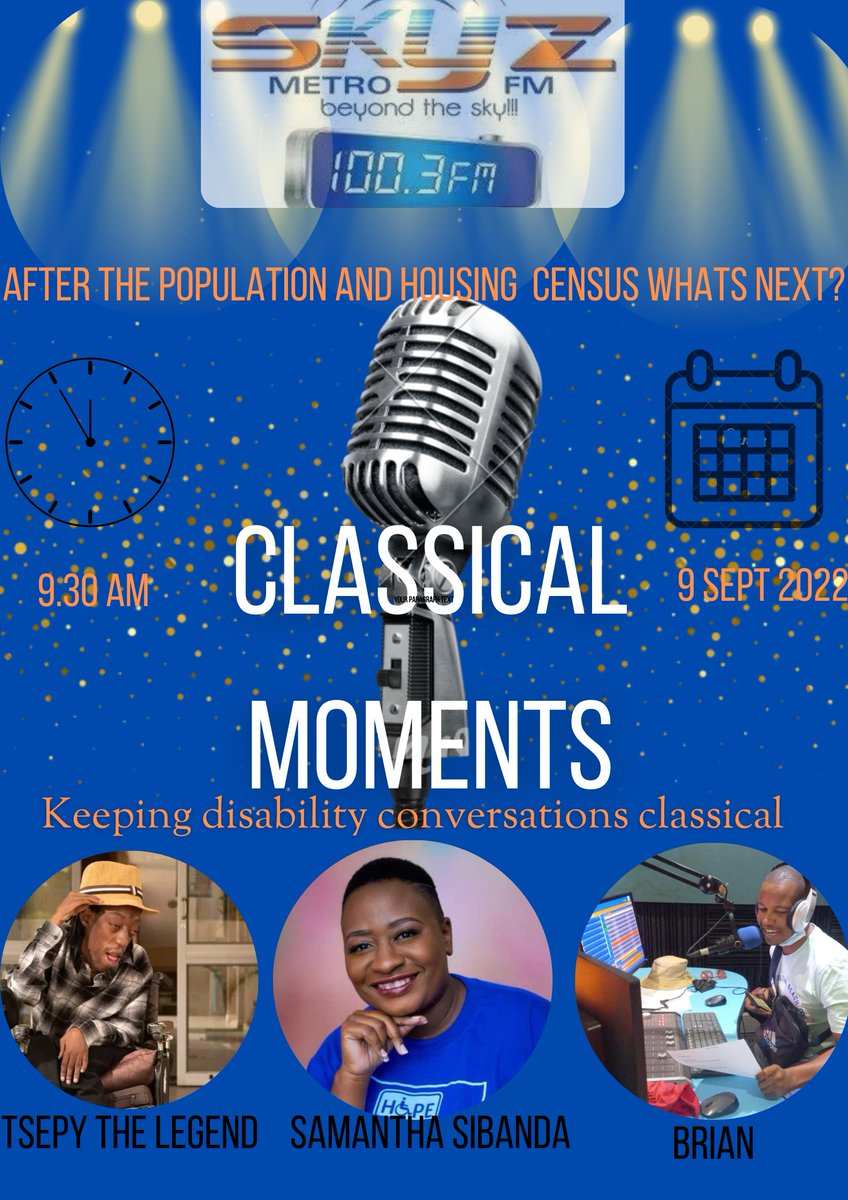 thelegend_tsepy's tweet photo. Now that the Population and Housing Preliminary results are out, looking at functionality, the question is Whats next?
Tune in as we have a #Classical conversation with the country's leading disability champion @sam_signsofhope only on @SkyzMetroFM
#SlayAlong
@zimstat https://t.co/BNNOQaA6Ja
