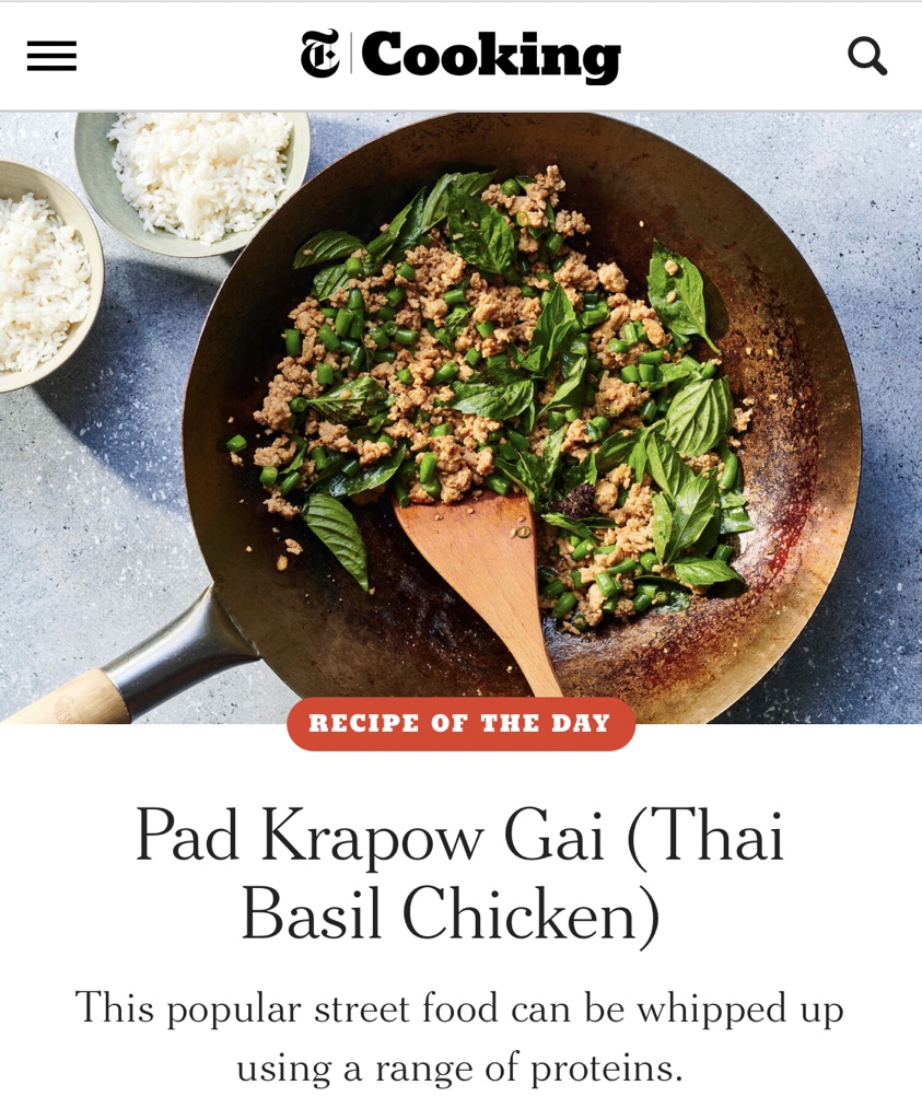 P on Twitter "RT manopsi พบว่า NY Times แนะนำวิธีผัดกะเพราไก่ ที่ใส่ถั่วฝักยาวและใบโหระพา