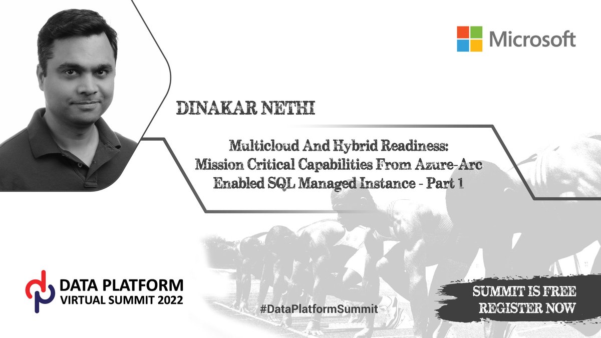 DataAISummit's tweet image. Multicloud and Hybrid readiness: Mission Critical capabilities from Azure-Arc enabled SQL Managed Instance – Part1 By Dinakar Nethi
Block your seat for FREE.
bit.ly/dps2022
Check out the sessions: bit.ly/dps2022sessions
RT
#ManagedInstance #DataPlatformSummit