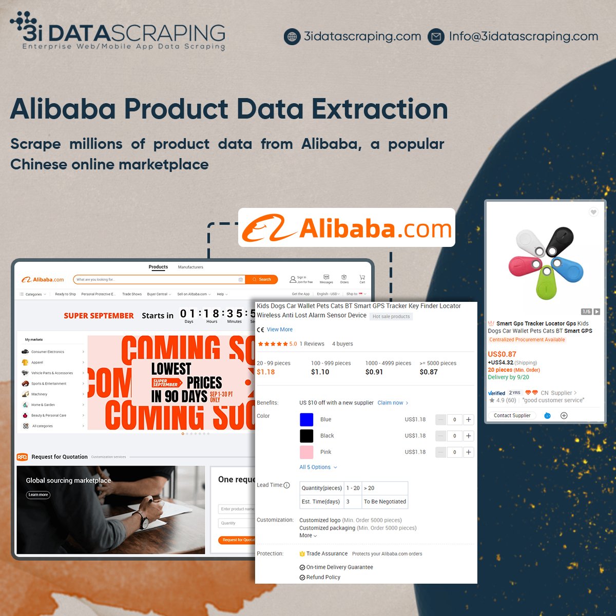 3idata_scraping's tweet image. 3i Data Scraping regularly scrapes Alibaba website data from millions of product feeds, including product variations and pricing.
lnkd.in/gbeFhD3y
#AlibabaScraper #AlibabaDataScraper #AlibabaDataScraping #AlibabaDataExtraction #WebScraping #USA #UK #Canada #UAE #Germany