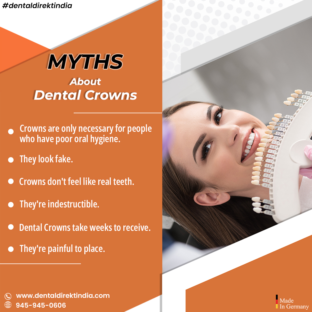 dental_direkt's tweet image. Myths About Dental Crowns
Myth 1: Crowns are only necessary for people who have poor oral hygiene.
Myth 2: They look fake.
Myth 3: Crowns don't feel like real teeth.
👇
Call us or WhatsApp at 945-945-0606
Visit us - dentaldirektindia.com 
.

#teethcap #dentalcrown #ddcrown