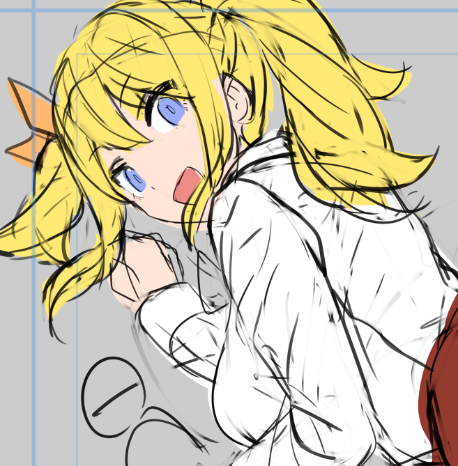 FANBOX絵、カラーラフ中。幾つか案を作ったあとで、それらを組み合わせた複合案としています。 