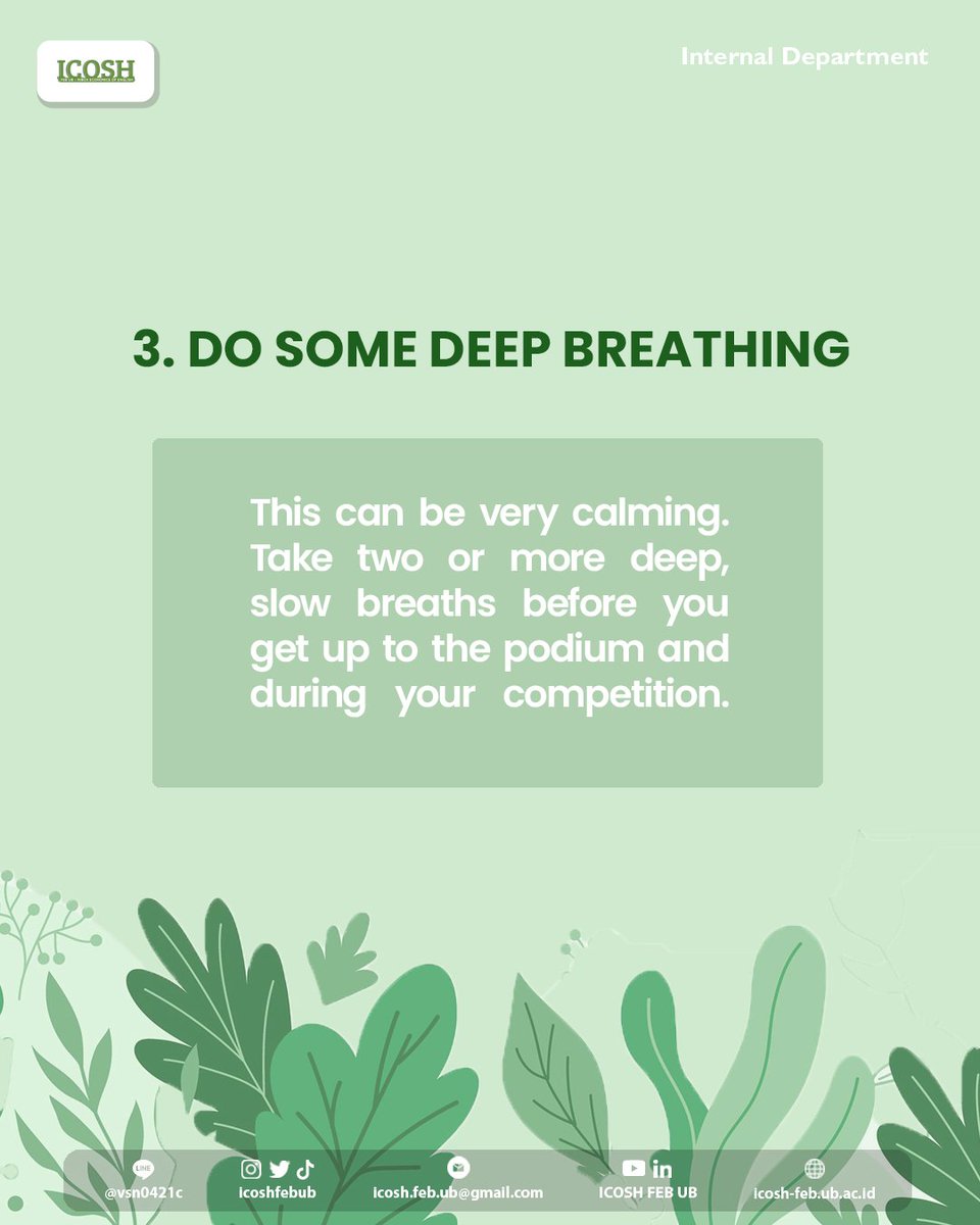 ICOSHFEBUB's tweet photo. [I-LIGHTS : HOW TO CURE NERVOUSNESS WHEN PUBLIC SPEAKING]

Hello, #ICOSHFAMS👋

When you are in a public speaking competition, you will definitely feel nervous This is very natural to happen, but there are some tips to reduce the nervousness when participating in competitions https://t.co/qCwdsSpWjH