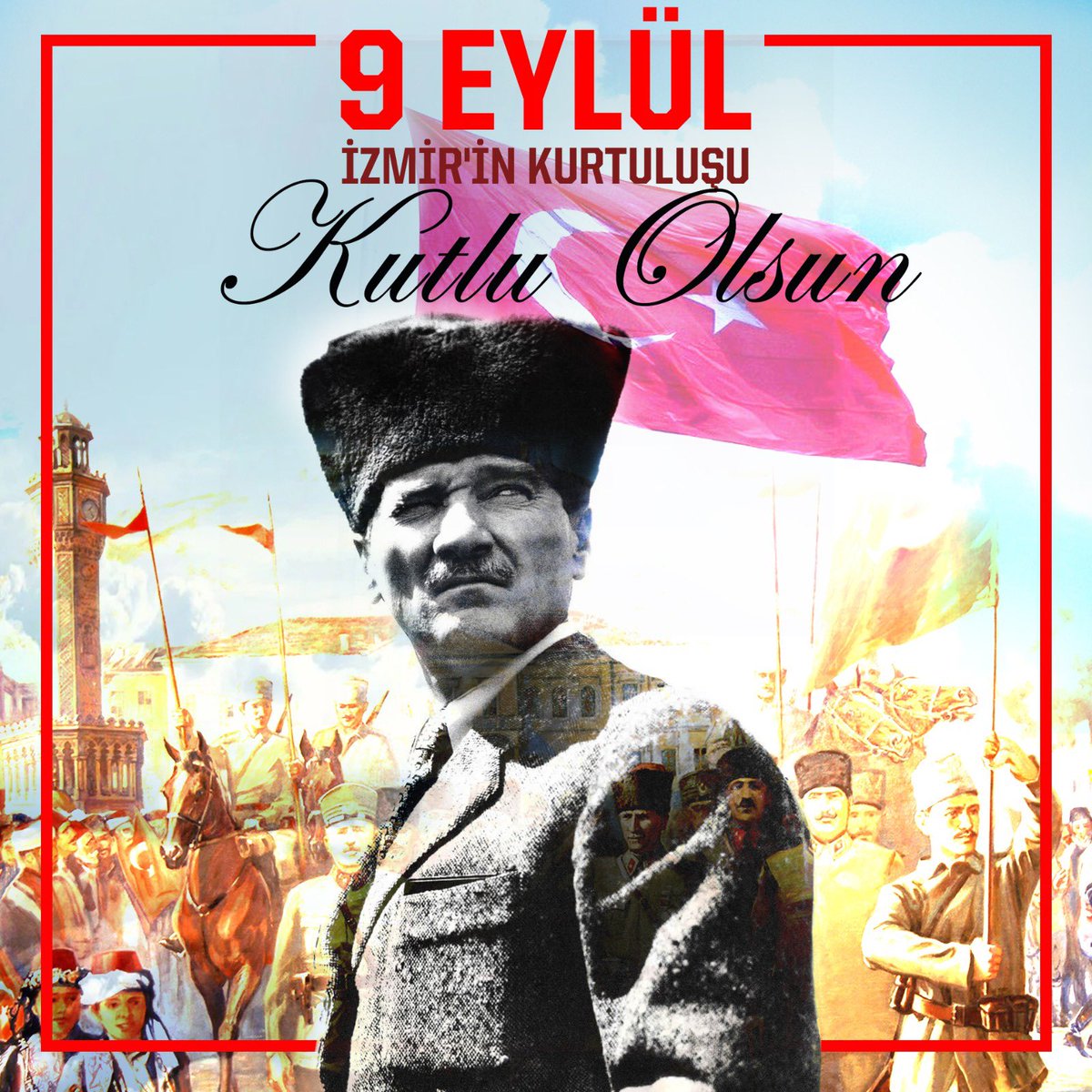 jandarma's tweet photo. İzmir’in düşman işgalinden kurtuluşunun 1️⃣0️⃣0️��'üncü yılında başta Gazi Mustafa Kemal Atatürk ve silah arkadaşları olmak üzere tüm kahramanlarımızı rahmet ve minnetle anıyoruz.🇹🇷 https://t.co/QmOs6KL77P