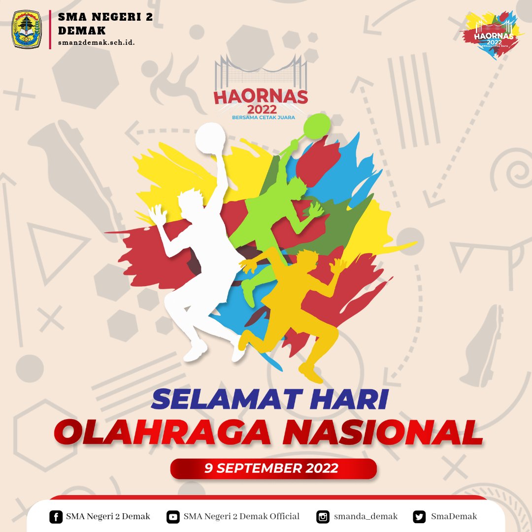 smanda_demak's tweet photo. Selamat Hari Olahraga Nasional
9 September 2022
Bersama cetak juara! 

@cabdindikwil2 @dindikbud_demak 
#haornas2022 #hariolahraganasional2022 https://t.co/5VhMvS1iF5