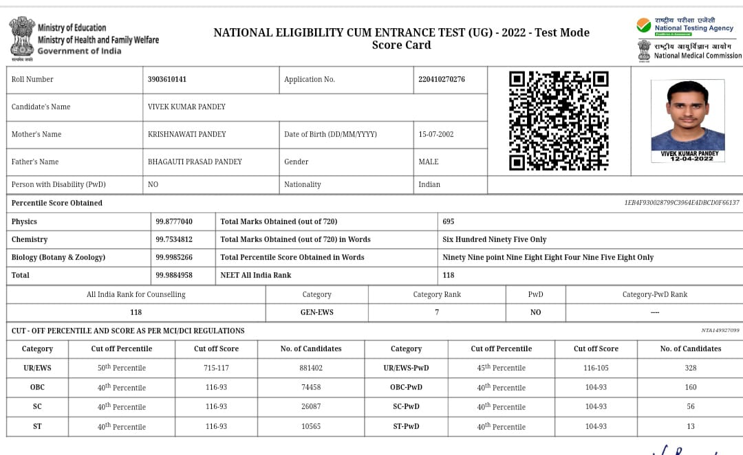 गांवों के स्कूलों से हिंदी माध्यम में पढ़ कर #NEETUG2022  में टॉप किया प्रिय भाई (AIR-118)विवेक पांडेय ने।उत्तर प्रदेश कैटेगरी GEN/EWS में 2nd रैंक प्राप्त की। <a href="/DrDatta_AIIMS/">Dr. Datta M.D. (Radiology) M.B.B.S. 🇮🇳</a> <a href="/DrRajeshTiwari9/">DrRajeshTiwari</a> <a href="/yadavakhilesh/">Akhilesh Yadav</a> <a href="/myogiadityanath/">Yogi Adityanath</a> <a href="/brajeshpathakup/">Brajesh Pathak</a>