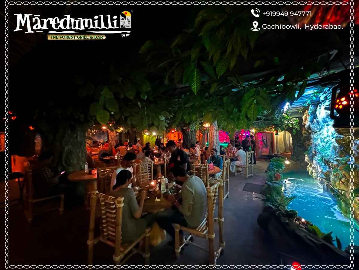 Maredumillifood's tweet photo. Experience the Maredumilli's splendid greenery, tribe arts, huts, and a waterfall at the heart of the Gachhibowli

#restaurant #food #forest #grill #bar #waterfall #Tribehuts #Greenery #hyderabadfoodie #foodlover #ambiance #ecofriendly #nature #foodies #Hyderabad https://t.co/qk54zg2yuC