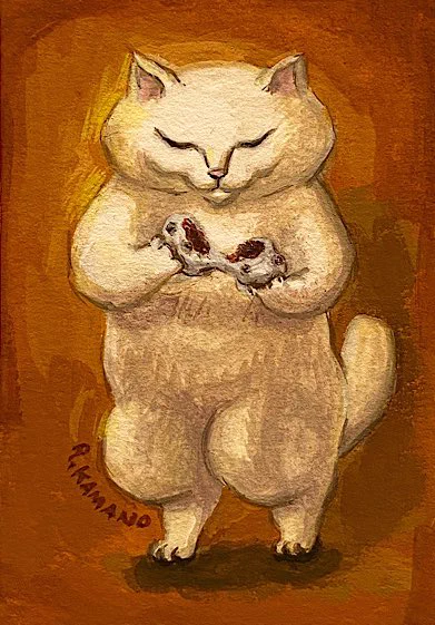 「豆大福」#猫 #和菓子 