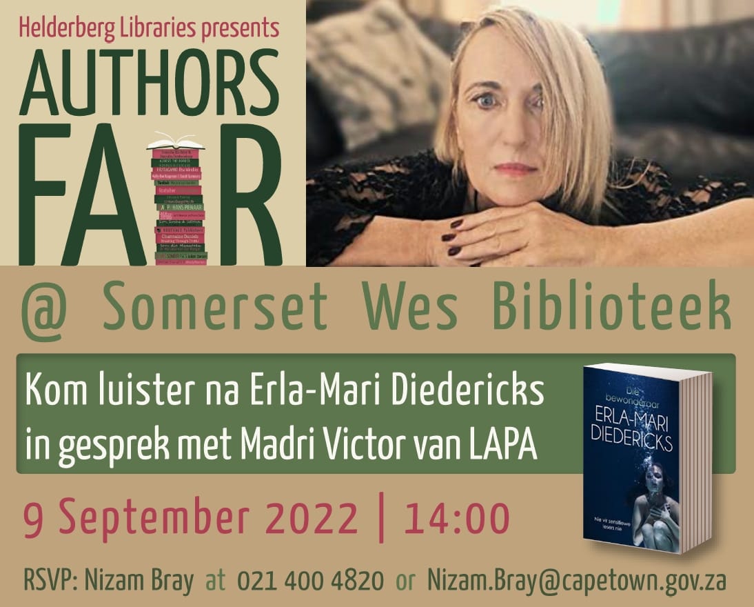 ErlaDiedericks's tweet photo. Ek is in Somerset-Wes vandag as julle wou join! Anders, die boek is in winkels landwyd - daar is ook twee getekende boeke in #bargainbooks Bargain Books Durbanville https://t.co/XPlWSofbDl https://t.co/3HHOtsMDqz