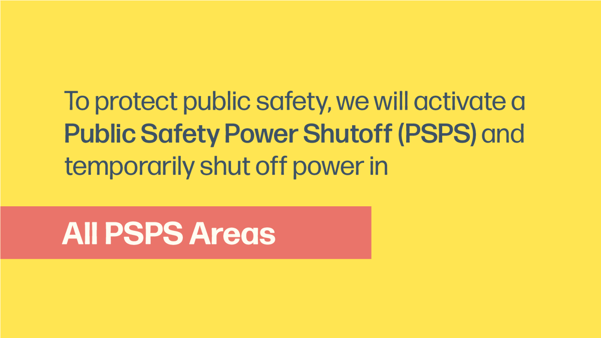Due to extreme fire conditions, PGE will initiate a PSPS in all 10 areas. See portlandgeneral.com/psps for shutoff times in your area. Now is the time to activate your emergency plan. (1/2)